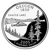 Монета 25 центов Квотер США 2005 г. Орегон, Озеро Крейтер 