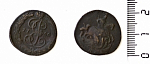 Монета  Екатерины II копейка, 1766 г 