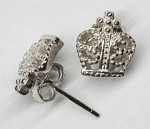Серьги гвоздики Корона , серебро 925 пр, 1,7 гр  (5)