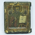 Икона, Николай Чудотворец, дерево, живопись, 9,2 х 8 см.
