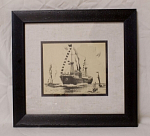 Литография Туристический лайнер, 1960-е гг. Размер: 20 х 16,5 см
