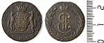 Монета Екатерины II  1 копейка 1768 г