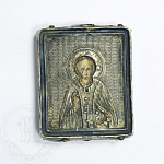 Икона с окладом "Сергий Радонежский", оклад серебро, 84 пр. 3,8 х 3,2 см.