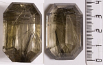 Кварц дымчатый с рутилом. Размер 39,0х25,2х18,5мм. 135ct .  Огранка изумрудная. № 10.24