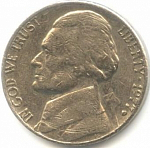 Монета 5 центов 1977г США