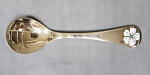 Ложка именинника1971 г, серебро 46,9 гр, Sterling, Цветок, эмаль, клеймо RAAB DENMARK, 15 см (15)