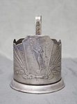 Подстаканник Космос, мельхиор, вмятины, следы бытования