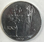 Монета 100 лир, 1979 год, Италия