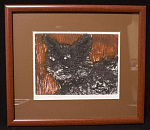 Графика Черный кот, Сarolina Mitre, 2016 г, лимит. выпуск 2/4, размер изобр-я 197х145 мм