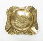 Пепельница Жар-птица, латунь, размер 10х10х1,5 см
