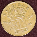 Монета 50 сентимов 1998 г.Бельгия