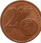 Монета 2 евроцента 2002 г.Германия