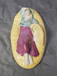 Маслёнка Жница, Конаково, 1920-е годы, трещина, высота 9 см, размер 16х10 см (37)