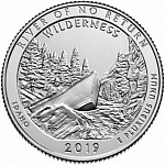 Монета 25 центов Квотер США 2019 г. Айдахо, Резерват им. Франк 50 парк