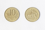Монета 10 центов 1997 года Литва