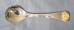 Ложка именинника1978 г, серебро 46,5 гр, Sterling, Цветок, эмаль, клеймо RAAB DENMARK, 15 см (17)
