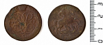 Монета  Елизаветы 2 копейки, 1757 