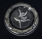 Пепельница Балерина, травление по стеклу, 1960-е годы, царапины, диаметр 15,7 см, высота 2,8 см  (7)