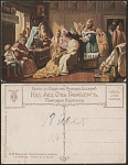 Почтовая карточка до 1945 года. Маковский. Причесывание невесты (1810)