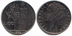 Монета 100 лир, 1975 год, Италия