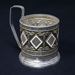 Подстаканник Ромбы белые, алюминий (11)