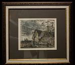 Офорт Рыбаки, Каплун Адриан Владимирович, 1950 г, раскраска, 17х20,5 см
