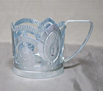 Подстаканник голубой Тюльпан, алюминий, высота 6,5 см (51)