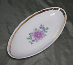 Блюдо малое, овальное Цветы, 1965-1991 гг, размер 24х12,5х3 см   (25)