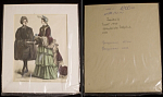 Гравюра 1880г Французский аббат и французская дама, размер по рамке 21х25 см