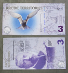 Бона 3 доллара 2011 г Арктические территории 5257 сувенирная  (АВ 75)