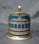 Подстаканник Синий узор, алюминий, эмаль  (36)