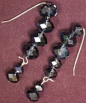Серьги Бусины, синее стекло