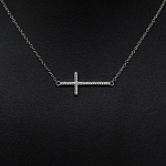 Цепочка с крестом, серебро, 925 пр, вес 3,2 гр,  цирконы (17)
