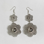 Серьги Цветы, винтаж, длина 8,5 см