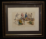 Гравюра Карикатуры Генри Олкена, Лондон, раскраска акварелью, 1824 г, 21х13,5 см