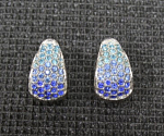 Серьги гвоздики синие без заглушек, , высота 1,8 см  (9)