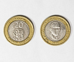 Монета  20 долларов 2001 год  Ямайка