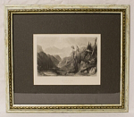 Резцовая гравюра  "Охота"(The col de Fortes), Томас Эллом, Уильям Флойд, 1840 г, 21 х 16 см.