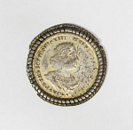 Подвеска Дукач, внутри полтина. серебро,1723 г,  Петр I, вес18,1 гр