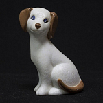 Игрушка пластиковая, Собака белая, Европа, 1950-е, высота 6,5 см