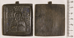 Икона литая Сергий Радонежский, эмаль, 19 век, 6,1х5,7 см