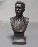Бюст Горький, завод РД, , бронза, высота 13,5 см, размер 4х4,5 см  (17)