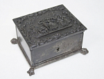 Шкатулка Минуэт, царские лапы, Касли, тепляков, до 1917 г, без ключа, размер 14,5х11,5х7,5 см  (7)