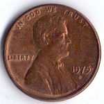 Монета 1 цент 1975г США