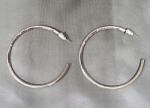 Серьги серебристые, круглые, диаметр 4,8 см (21)