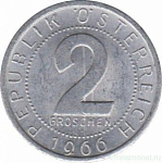 Монета  2 гроша 1966 г Австрия