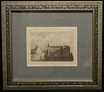 Гравюра Москва, Вид с площади на Старый и новый дворец, 1880 г, 14,5х11,5 см