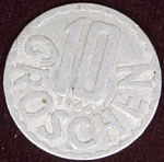 Монета 10 грошенов 1966 г Австрия (11)