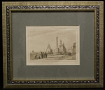 Гравюра Москва, Колокольня Ивана Великого, 1880 г, 16х12 см