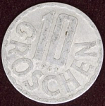 Монета 10 грошенов 1961 г Австрия (6)